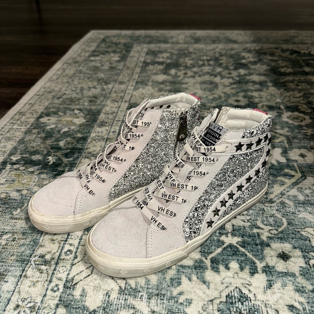 Vintage Havana Silver Glitter High-Top Sneakers